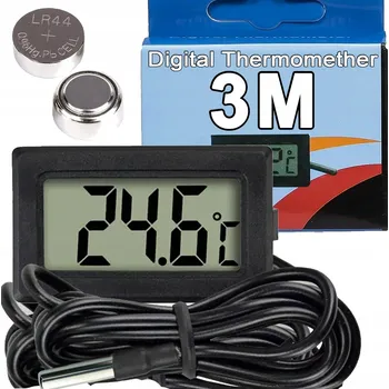 Kuchyňský teploměr Teploměr profiHOT ELEKTRONICKÝ DIGITÁLNÍ se SONDOU DÉLKA 3M černý