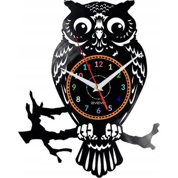 Hodiny SOVA, DEKORATIVNÍ NÁSTĚNNÉ HODINY, MODERNÍ VINYLOVÁ DESKA, VINYL