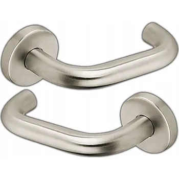 Dveřní kování BEZPEČNÁ KLIKA KE DVEŘÍM ZEPHIR NEREZOVÁ OCEL S ROZETOU T-8mm