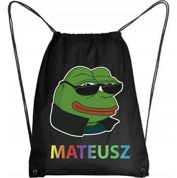 Školní batoh Školní Vak/Batoh na Tělocvik Do Školky Školy ŽÁBA PEPE FROG + JMÉNO 2