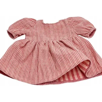 Doplněk pro panenku Oblečení pro panenku Miniland 38 cm, Minikane 34, šaty s proužky - paprika