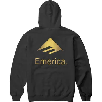 Pánská mikina mikina EMERICA Lockup Hoodie BLACK/GOLD velikost oblečení L