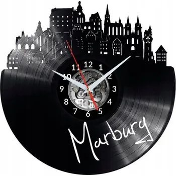 Hodiny MARBURG NÁSTĚNNÉ HODINY DEKORATIVNÍ MODERNÍ VINYLOVÁ DESKA VINYL JAKO DÁREK