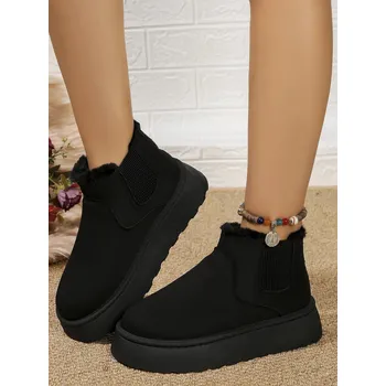 Dámská zimní obuv Zimní kotníkové boty s měkkou podšívkou pro ženy Barva: Černá, Velikost: 44