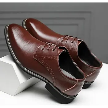 Pánské polobotky Pánské oxfordky s šněrováním pro formální příležitosti Barva: Hnědá, Velikost: 45