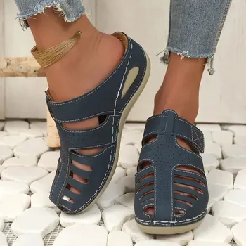 Dámské sandále Dámské ortopedické sandály s otevřenou špičkou Barva: Modrá, Velikost: 43