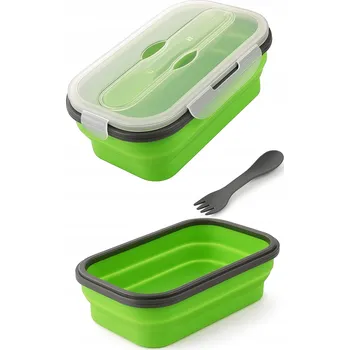 Dóza na potraviny Skládací silikonový obědový box 800 ml - zelený nádoba na potraviny