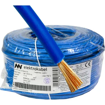 elektrický kabel Kabel LGY 1x 6mm modrý Elektrokabel 750V 100m
