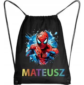 Školní Vak / Batoh na Tělocvik do Školky Školy Spiderman + JMÉNO 30