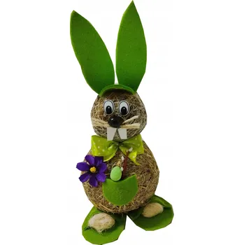Velikonoční dekorace Velikonoční zajíček ručně vyrobený ze sena zelený