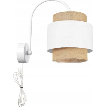 Nástěnné svítidlo Nástěnné svítidlo Skandinávské Boho Juta se zástrčkou, kabelem do zásuvky, LED E27 BÍLÉ