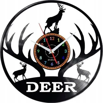 Hodiny JELEN HODINY NÁSTĚNNÉ DEKORATIVNÍ MODERNÍ VINYLOVÁ DESKA