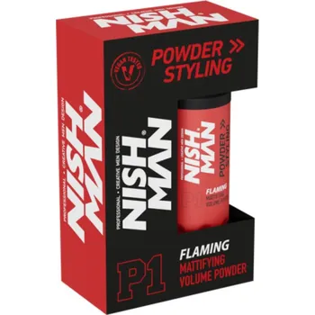 Pudr Nishman P1 FLAMING Mattifying Volume Powder - objemový pudr s mangovou vůni, 20 g