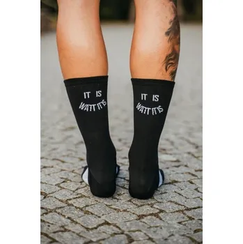 Kolo je láska Dlouhé ponožky na kolo Kolo je Láska It Is Watt It Is, černá - S (37 - 41)