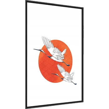 Obraz Plakát v Rámu JEŘÁBI Ptáci Slunce Dekorace 30x40