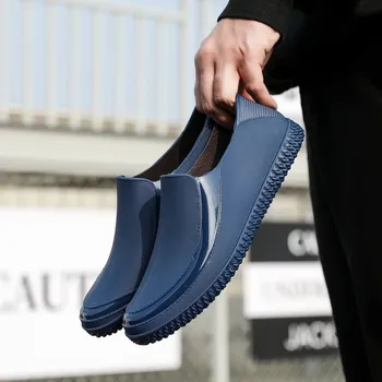 Pánská zimní obuv voděodolné gumové boty do deště a na ryby Velikost: 43, Barva (Varianta): 588 blue