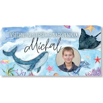 Personal Narozeninový banner s fotkou - Ocean Rozměr banner: 130 x 65 cm
