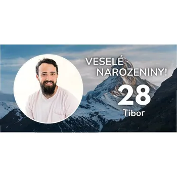 Party dekorace Personal Narozeninový banner s fotkou - Hory Rozměr banner: 130 x 65 cm