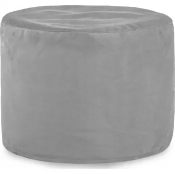 Taburet Taburet CILINDRO PLYŠOVÝ taburet SVĚTLE ŠEDÝ