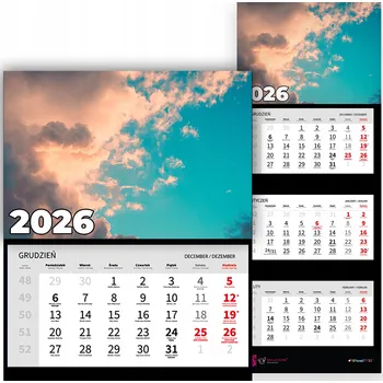 Kalendář Kalendář Trojdílný Rok 2026 Měsíční Kancelářský Nástěnný Nebo Mix Vzorů
