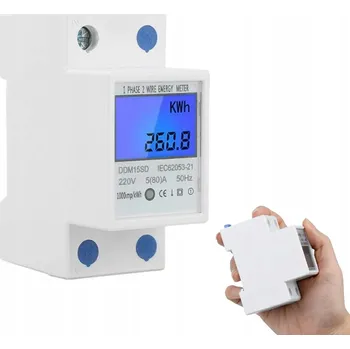 Jednofázový elektroměr na DIN lištu, velký, 5-60A 5-80A 5-100A