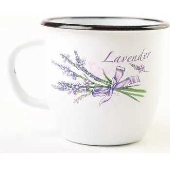 Olymp Levandule, smaltovaný hrnek kónický 7 cm, 0,25 l