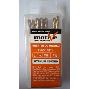 Vrták VRTÁK HSS DO KOVU 4.8 mm (Sada 10 Ks) MOTIVE
