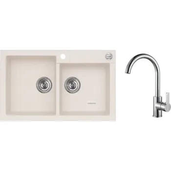 Granitový dřez SET ALVEUS ROCK 90 - 11+ BATERIE TONIA CHROM