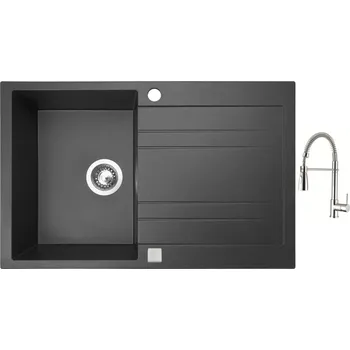 Kuchyňský dřez Set Sinks GRANDE 800 Granblack + baterie Sinks MIX 35 PROF S chrom