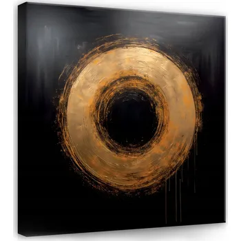 Obraz OBRAZ ABSTRAKCE ČERNÁ ZLATÁ LOFT NA PLÁTNĚ NA ZEĎ DO OBÝVÁKU 40x40