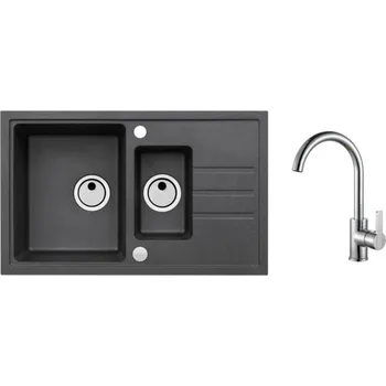 Granitový dřez SET ALVEUS INTERMEZZO 70/91 + BATERIE TONIA Chrom