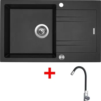 Granitový dřez Sinks LINEA 780 XC Metalblack + Elasta nerez/černá