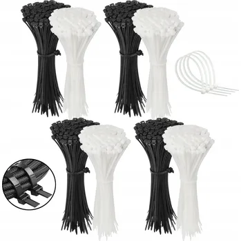 Stahovací páska Upínací pásky, stahovací pásky černé + bílé 300 x 3,6 x 800