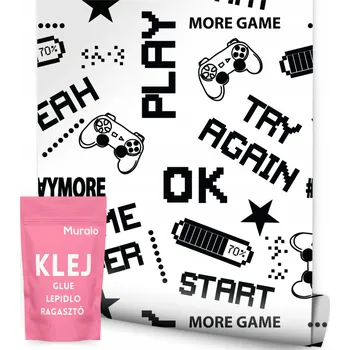 Fototapeta Mládežnická tapeta Muralo 53 cm x 10 m, černobílé pixely