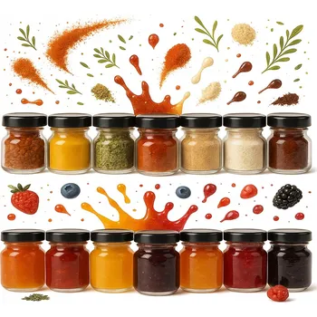 Sklenice 100x ZAVAŘOVACÍ SKLENICE 40ML SE ŠROUBOVACÍM UZÁVĚREM NA MED, DŽEM, ZAVAŘOVACÍ SKLENIČKA , KOŘENÍ A SVATEBNÍ SVATBA