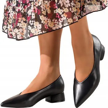 Dámské baleríny BALERÍNKY Černé Dámské POHODLNÉ Módní Nízký Podpatek ELEGANTNÍ Lehké vel. 38