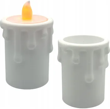 Svíčka SVÍCEN SE SVÍČKOU LED DEKORACE OZDOBA ČAJOVÁ SVÍČKA BÍLÁ