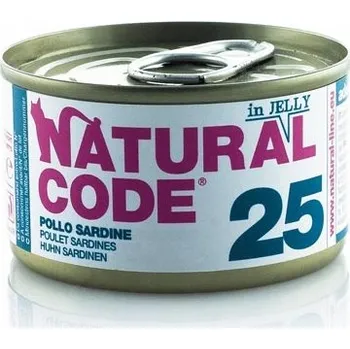 Krmivo pro kočku Natural Code - 25 - KUŘE a SARDINKY - 85g
