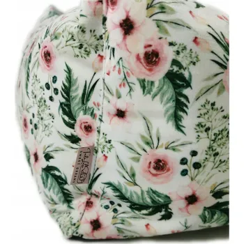 Pelíšek pro psa Pelíšek MULO (Bílé kytičky), 50x40 hnědý, polštář: mašlička