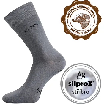 Pánské ponožky Lonka společenské merino ponožky Šedá 43-46