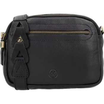 Kabelka Černá kožená crossbody kabelka "Molly"