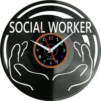 Hodiny Sociální pracovník Nástěnné hodiny Vinylová deska Moderní dekorativní jako dárek