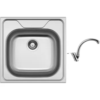 Kuchyňský dřez Set Sinks Classic 480 V + baterie Sinks baterie Evera chrom