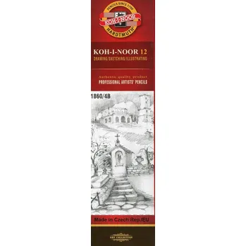 Grafitová tužka Tradiční tužka sada školních kreslicích tužek Koh-I-Noor 4B 12 ks