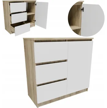 Komoda Komoda K8JER1D3S dąb sonoma-biały 80 cm malá skříňka regál na oblečení hračky