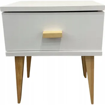 Noční stolek NOČNÍ STOLEK NOČNÍ STOLEK Z BOROVICOVÉHO DŘEVA BÍLÝ SKANDINÁVSKÝ SE ŠUPLÍK SCANDIA