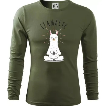 Pánské oblečení Yoga Llamaste - Triko s dlouhým rukávem FIT-T long sleeve - S ( Khaki )
