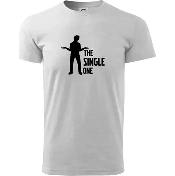Pánské tričko Bachelor party - The single one - Triko extra velké (5-8XL) - 6XL ( Světlešedý Melír )