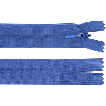 Zip Spirálový zip skrytý No 3 délka 50 cm dederon, malé, 213 modrá safírová