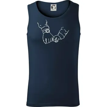 Táta a syn ruce obrys - Tílko pánské Core - S ( Námořní modrá (velmi tmavá - téměř černá) )